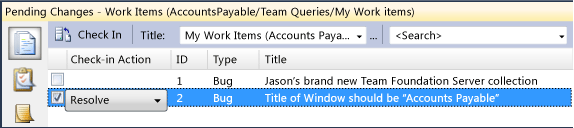 Associate bug with check in