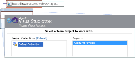 Browse to Team Web Access