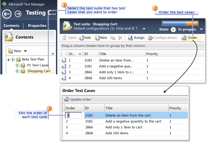 Change Order of Test Cases in a Test Suite