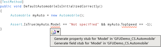 Generate Property context menu in C#