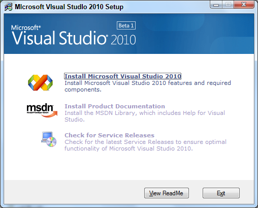 Microsoft Visual Studio 2010 Setup