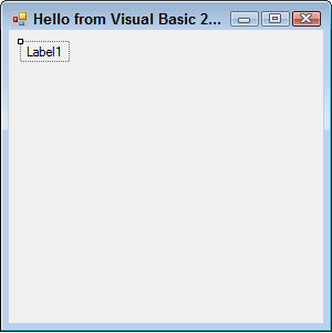 Hello from Visual Basic 2010 - Label1