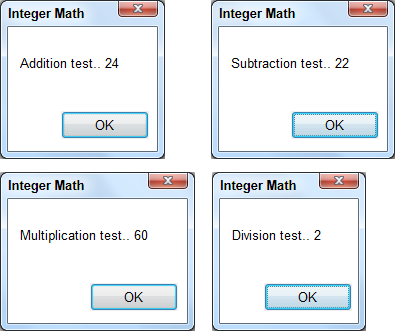 Integer Math windows