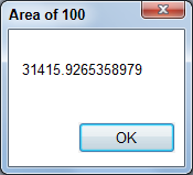 Area of 100 - 31415.9265358979