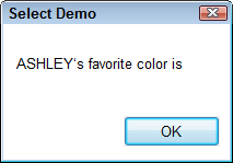 Select Demo - ASHLEY's favorite color is