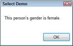 Select Demo - This person's gender is female.