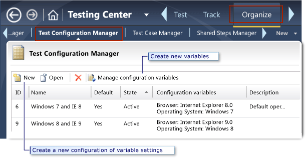 Managing test configurations in a test plan