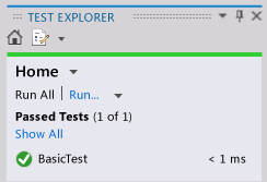 Unit Test Explorer - Basic Test passed