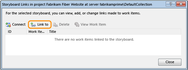 Choose to link to a work item