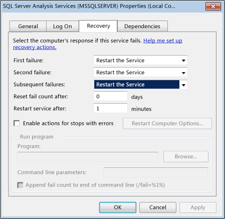 Analysis Services properties