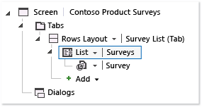 The List | Surveys node