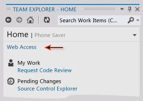 Connect to Team Web Access
