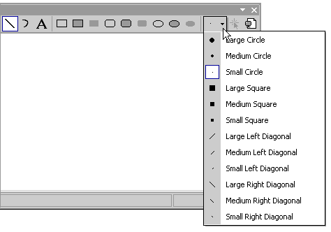 Drawing-shape selector on the Image Editor toolbar
