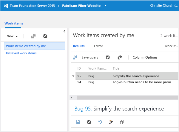 View work items that you have created