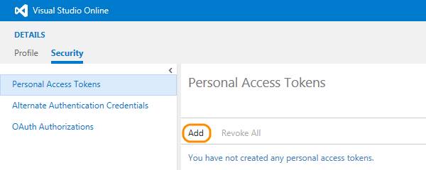 Add personal access token