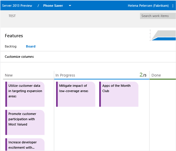 All teams items appear on the master Kanban board