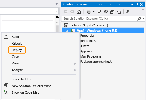 Deploy the Windows Phone app
