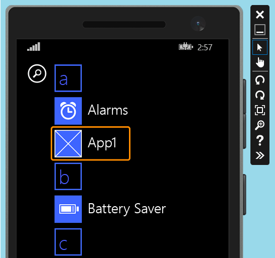 App deployed on emulator