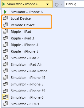 Selecting an iOS device
