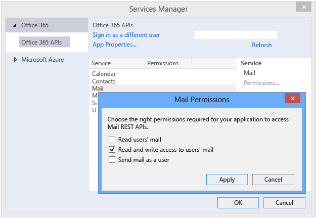 Adding O365 Mail services