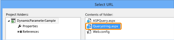 Choose the URL to be Querystring.aspx