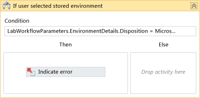 If user selected stored environment activity