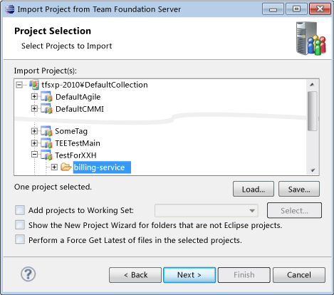 Import project from Team Foundation Server