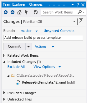 Add change in Included Changes on Changes page
