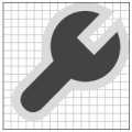 Icon aligned to the top-right of the pixel frame
