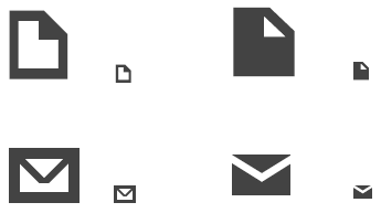 Layout of icons that demonstrates correct outlines