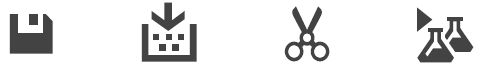 Strip of icons with instructions about element use