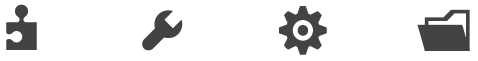 Strip of icons with instructions about element use