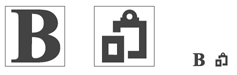 Two icons that demonstrate incorrect visual weight