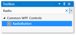 Toolbox window with RadioButton control selected