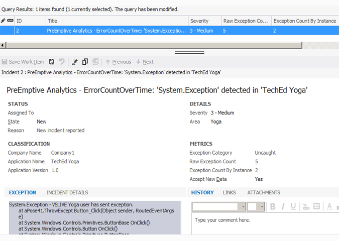 Screen shot of Visual Studio showing integration