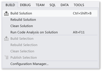 Build Solution command on the Build menu