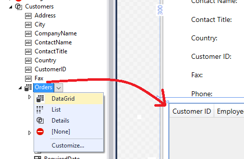 Drag Orders classes as grid