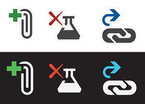 Examples of icons whose colors have been inverted