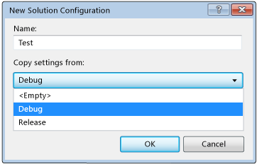New Solution Configuration Dialog Box