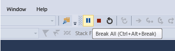 Visual Studio Break All button