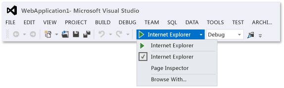 Select Web browser debug options