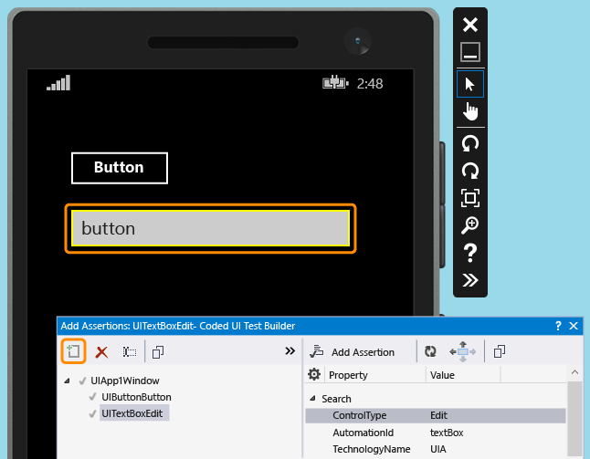 Use the cross-hair tool and map textbox control