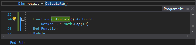 Screenshot that shows Peek Definition in Visual Studio.