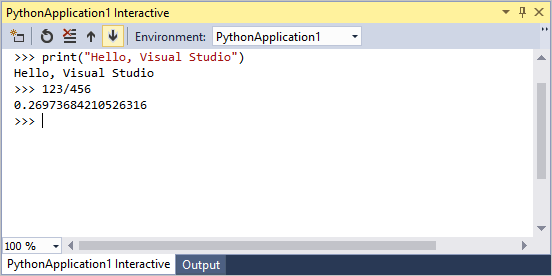 Python interactive window immediate results