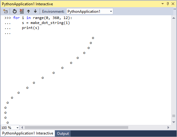 Editing a previous statement in the interactive window