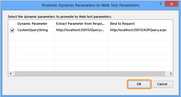 Promote the detected dynamic parameter