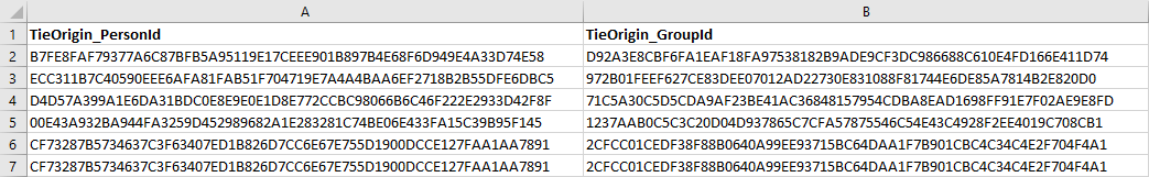 first columns -- A and B