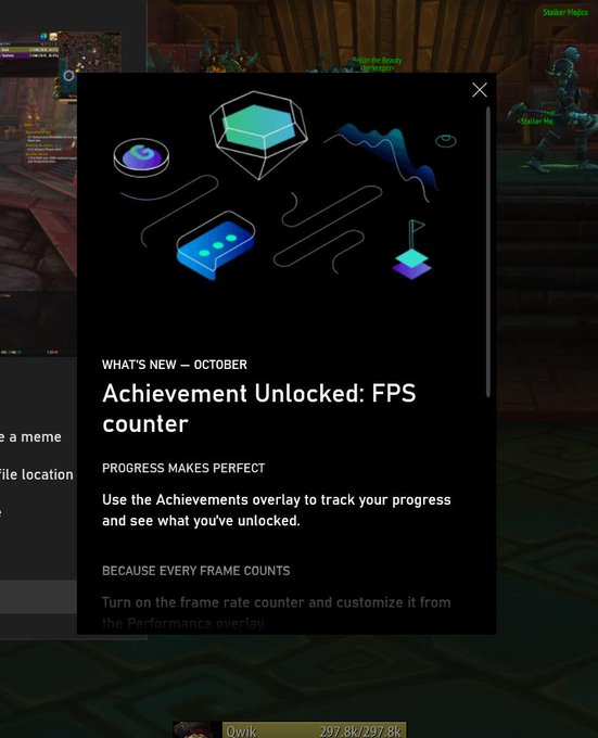 FPS counter and achievement overlays