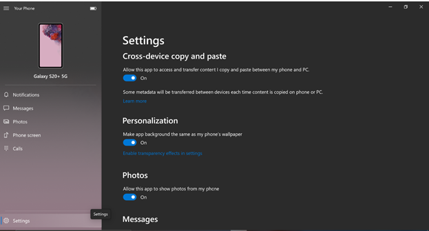 Settings screen that highlights our UI improvements, like the header typography and background color.