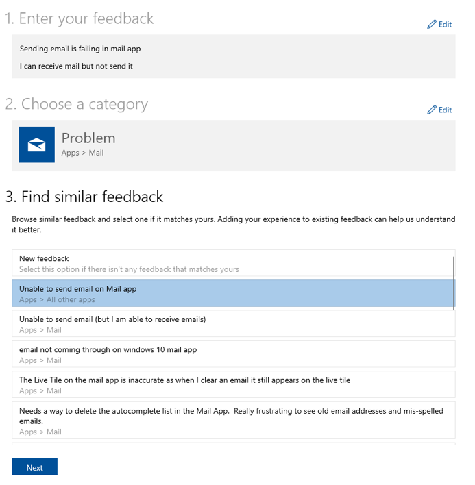 Showing the entry to find similar feedback when logging a new piece of feedback in the Feedback Hub